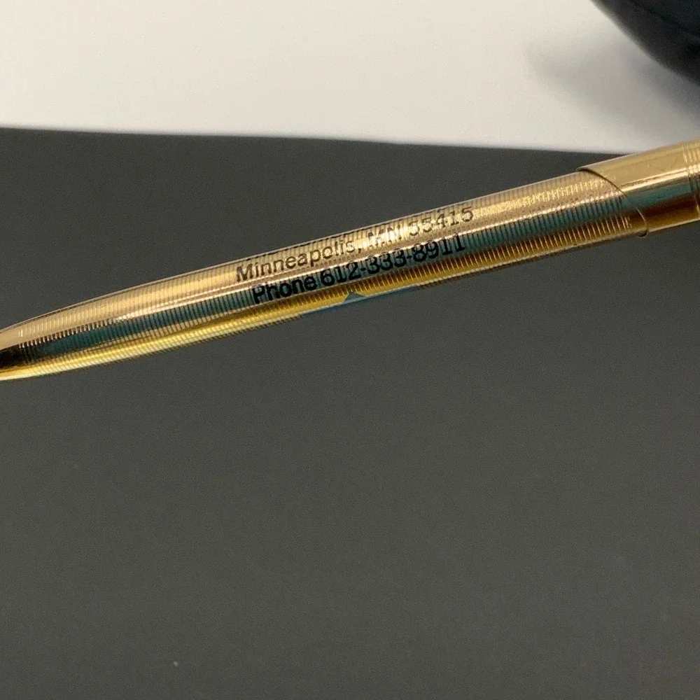 Vintage Ready-Riter Gold Tone Ballpoint Pen Douglas Corporation Advertising USA